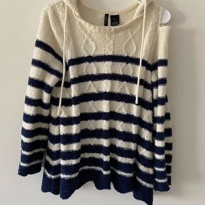 White and Blue Stripe sweater